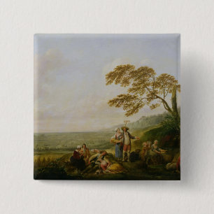 Midday, from a series on the four hours of the 2 inch square button