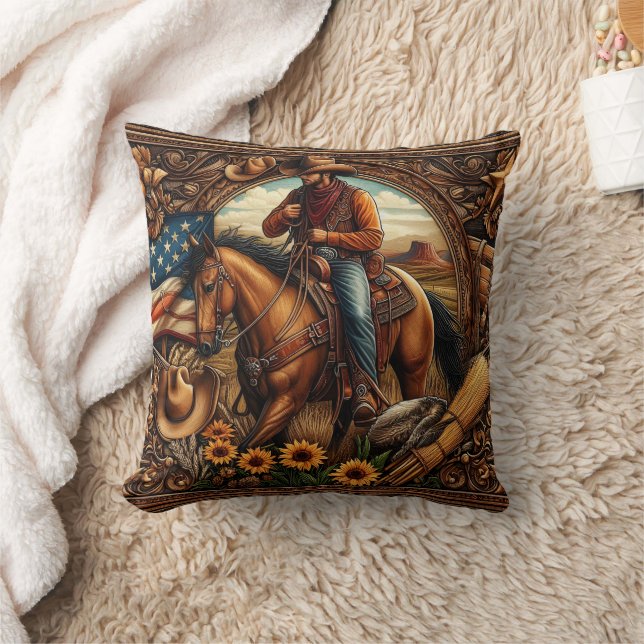 Midday Gallop Throw Pillow (Blanket)