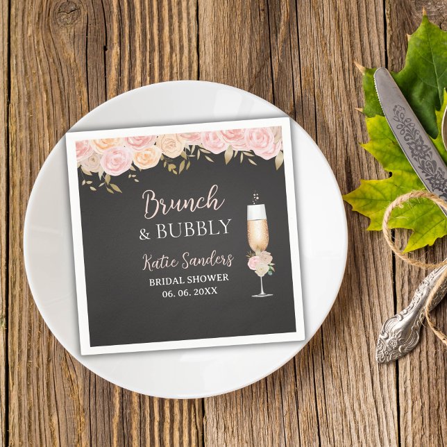 Midday Mimosa Bridal Shower Opulent Blooms Napkin (Creator Uploaded)