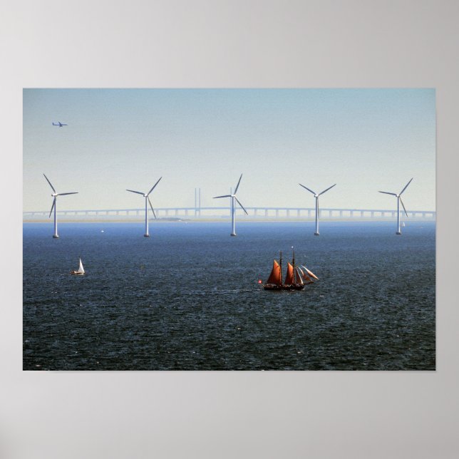 Middelgrunden Wind Farm, Oresund, Denmark Poster (Front)