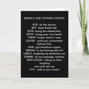 MIDDLE AGED TEXTING CHRISTMAS CARD