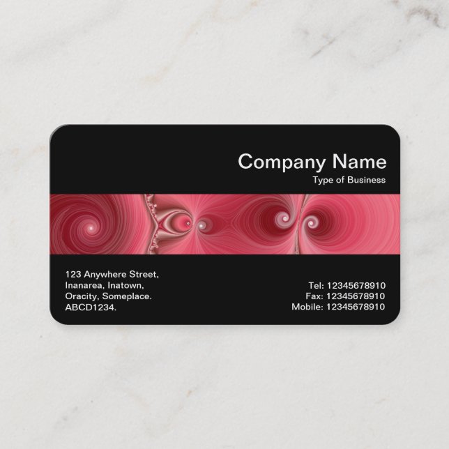 Middle Band (Black) - Fractal 03 Business Card (Front)