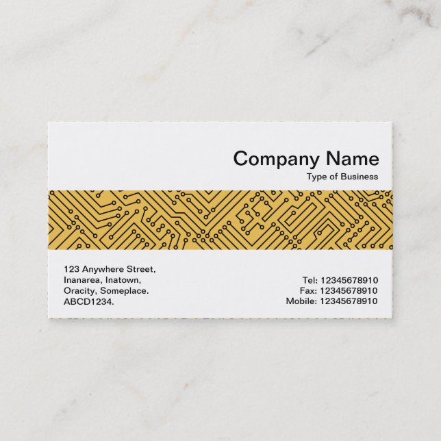 Middle Band - Circuitry - Black on Amber efc050 Business Card (Front)