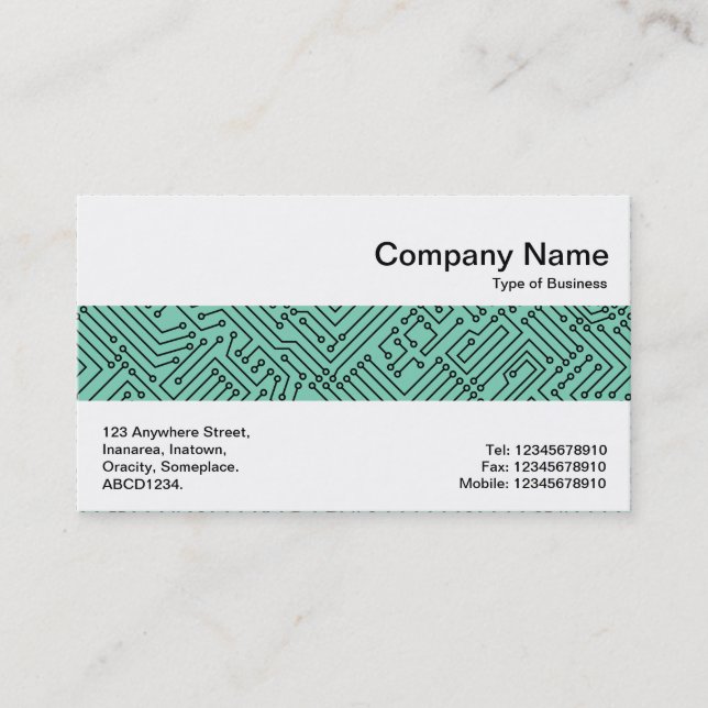 Middle Band - Circuitry - Black on Lt Green 7dcfb6 Business Card (Front)