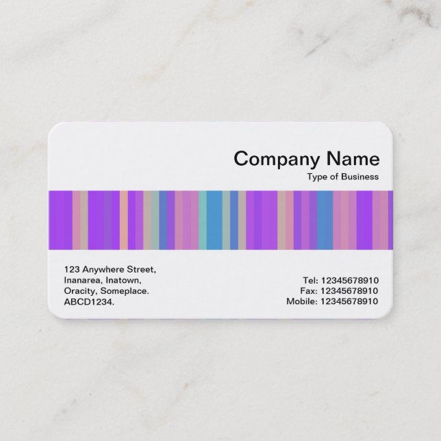 Middle Band - Colour Stripe Abstract Business Card (Front)