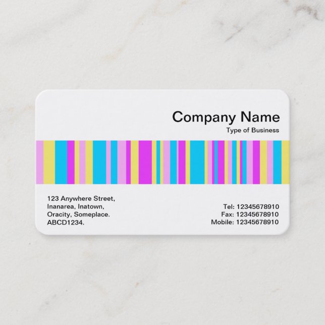 Middle Band - Colourful Stripes Business Card (Front)