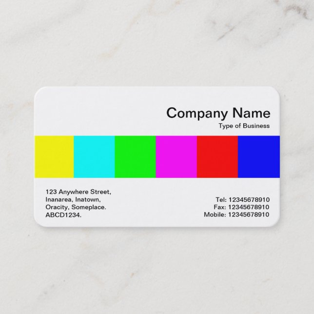 Middle Band - Colours Business Card (Front)