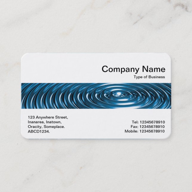 Middle Band - Concentric Rings - Blue Chrome Business Card (Front)
