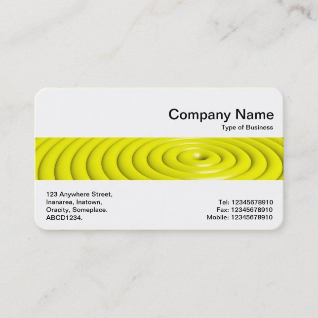 Middle Band - Concentric Rings - Yellow Business Card (Front)