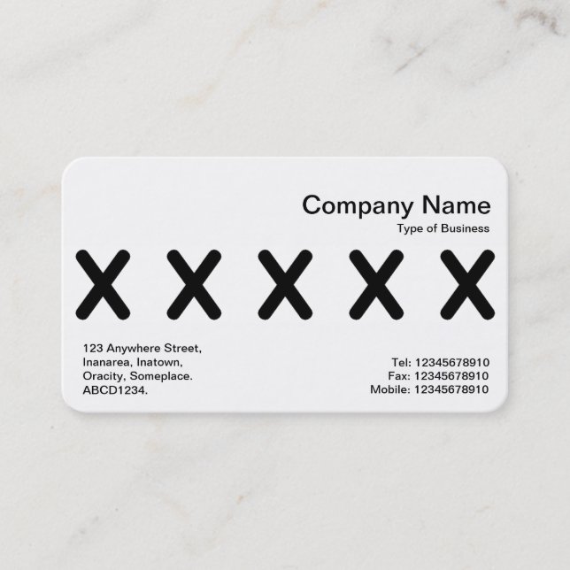 Middle Band - Five X Business Card (Front)