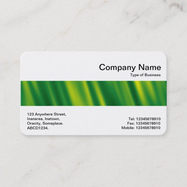 Middle Band - Green Abstract Business Card (Front)