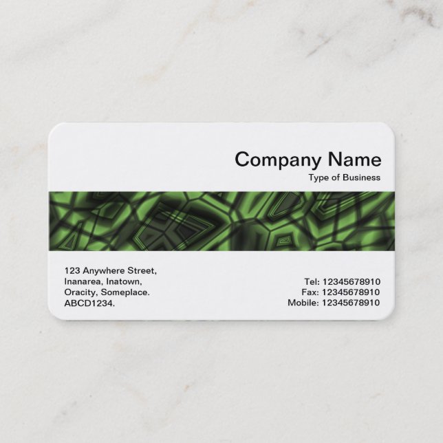 Middle Band - Green Abstract Business Card (Front)