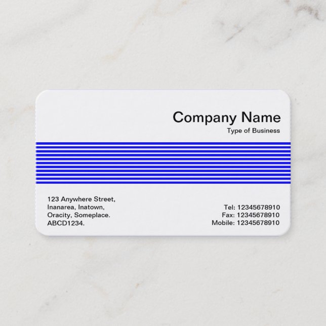 Middle Band - Lines - Blue Business Card (Front)