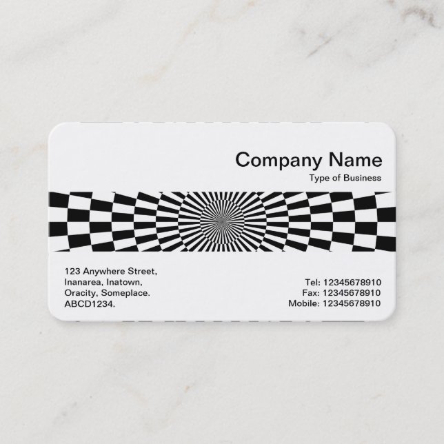 Middle Band - Op Art Black and White Business Card (Front)