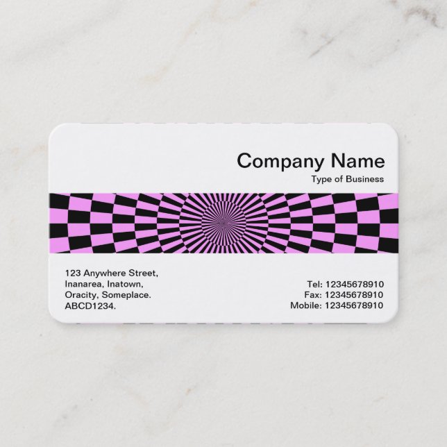 Middle Band - Op Art Light Violet and Black Business Card (Front)