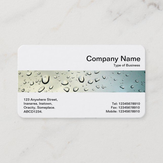 Middle Band - Rain on my Window Business Card (Front)