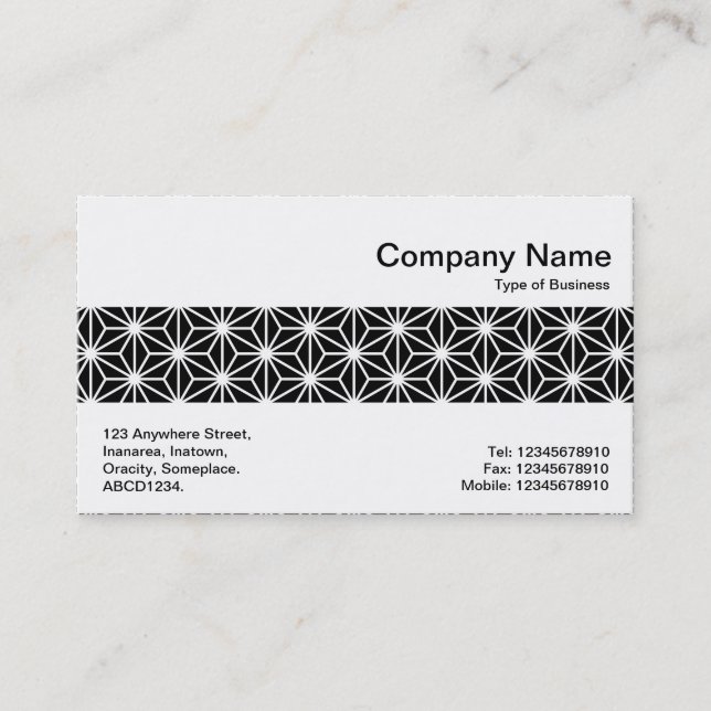 Middle Band - Shards - Asanoha Pattern Business Card (Front)