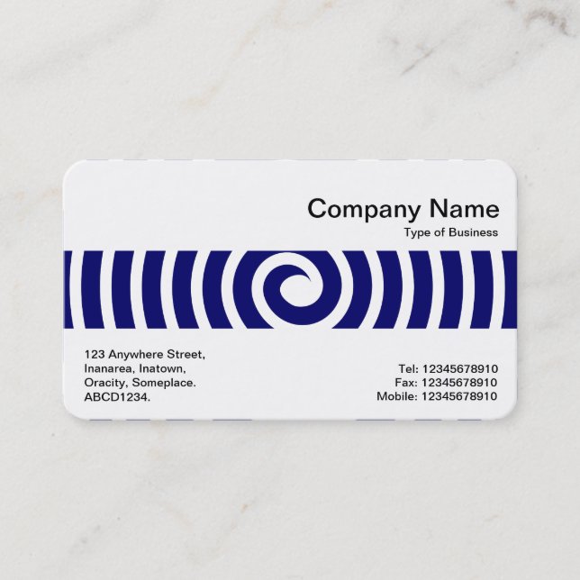 Middle Band - Spiral - Deep Navy Business Card (Front)