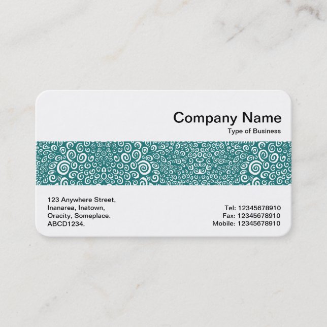 Middle Band - Spirals Abstract - Moss Green Business Card (Front)