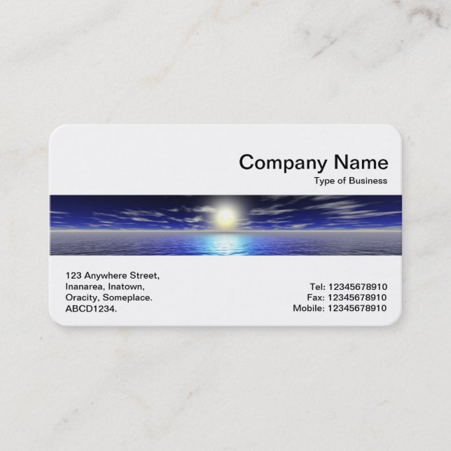 Middle Band - Sun over Water Business Card (Front)