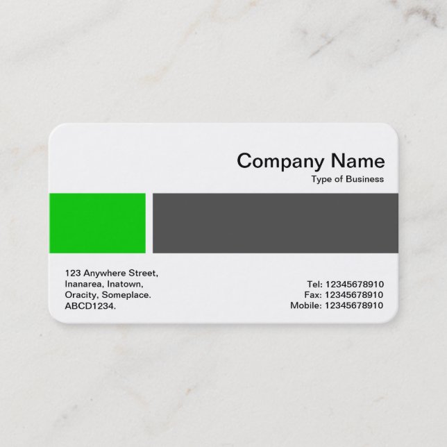 Middle Band - Two Tones 02 - Green and Grey Business Card (Front)