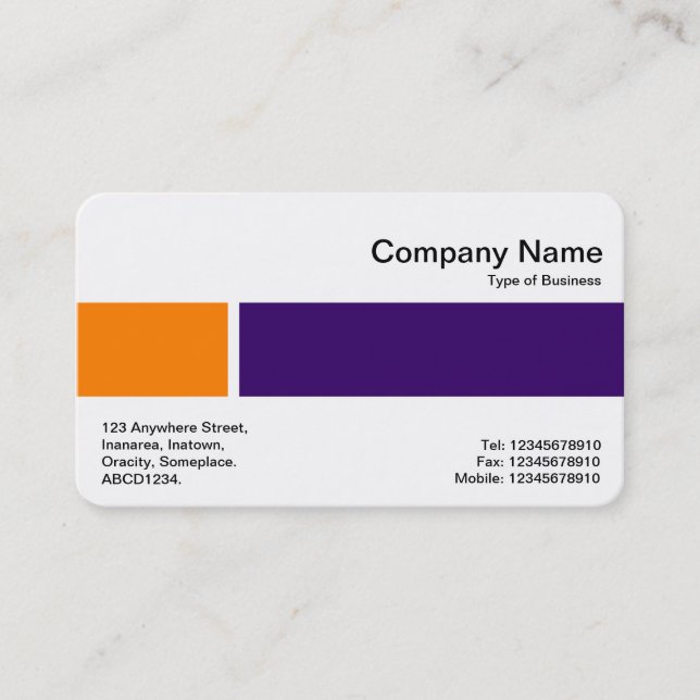 Middle Band - Two Tones 02 - Orange and Dp Purple Business Card (Front)