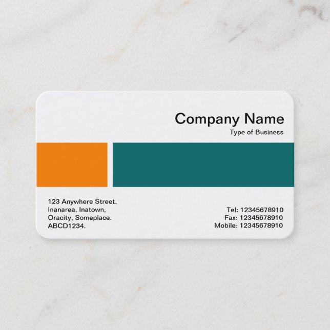 Middle Band - Two Tones 02 - Orange and Green Business Card (Front)