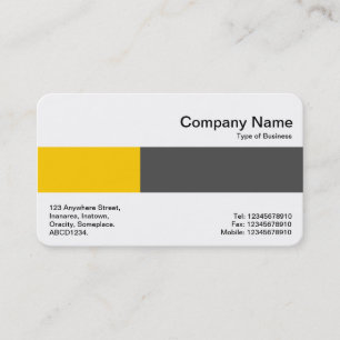 Middle Band - Two Tones - Amber and Dark Grey Business Card