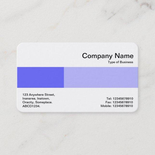 Middle Band - Two Tones - Blue Business Card (Front)