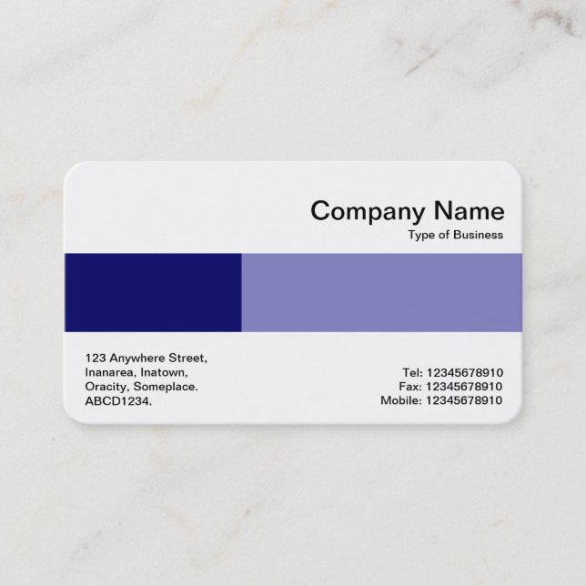Middle Band - Two Tones - Shades of Blue Business Card (Front)