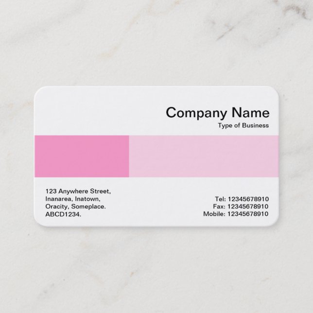 Middle Band - Two Tones - Shades of Pink Business Card (Front)