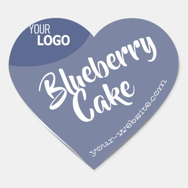 Middle Blue Silver Frame Logo Template Baking  Heart Sticker (Front)