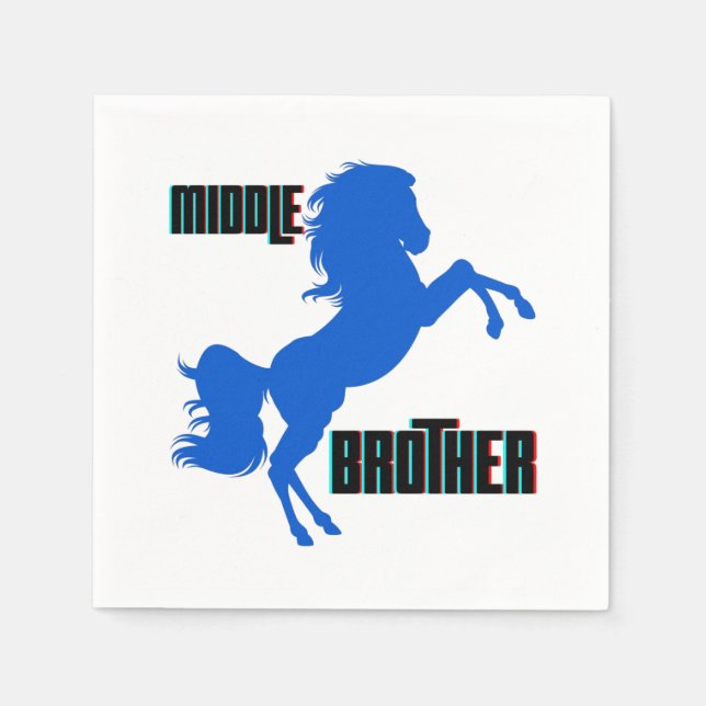 Middle Brother Horse Rearing Napkin (Front)