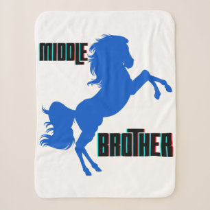 Middle Brother Horse Rearing Sherpa Blanket