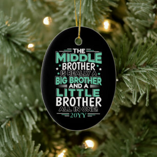 Middle Brother New Big Brother Ceramic Ornament