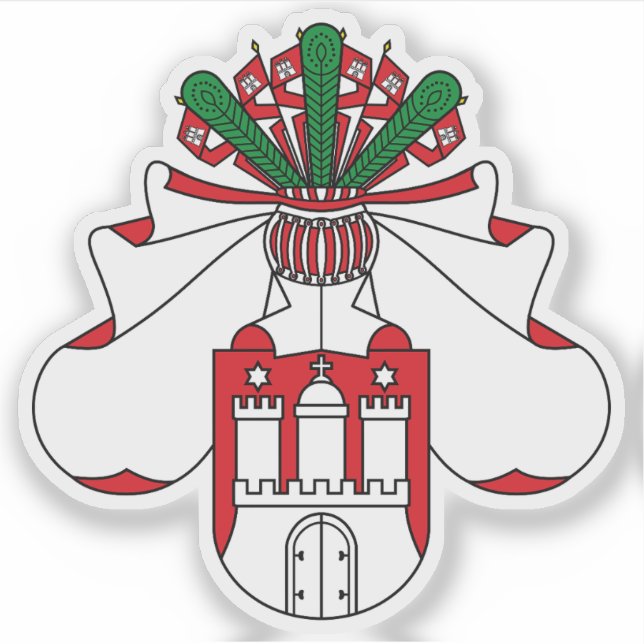 Middle coat of arms of Hamburg, Germany (Front)