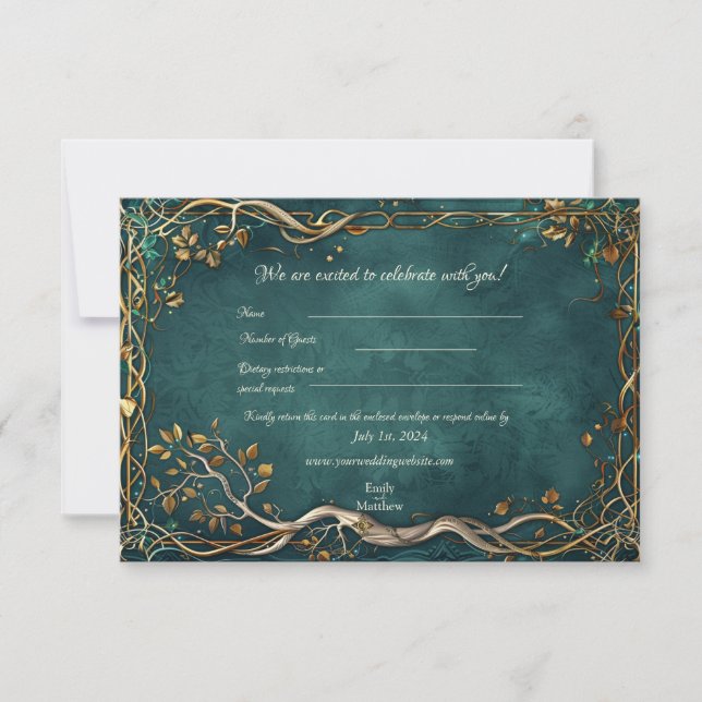 Middle-earth Majesty Wedding RSVP Card (Front)