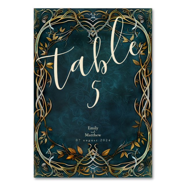Middle-earth Majesty Wedding Table Number (Front)