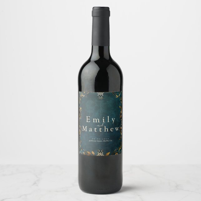 Middle-earth Majesty Wedding Wine Label (Front)