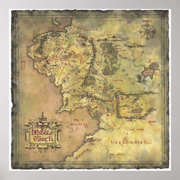 MIDDLE EARTH Map Poster Zazzle   Middle Earth Map Poster R9a843c539233456bb78da35e92d74bb9 W2q 8byvr 630 