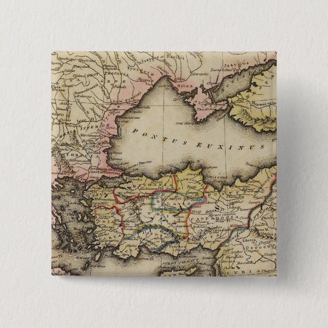 Middle East Atlas Map 2 Inch Square Button (Front)