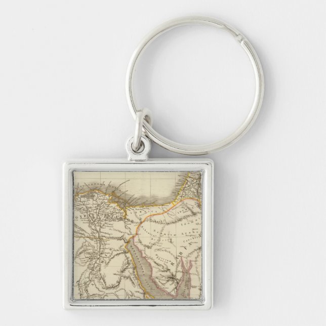 Middle East atlas map Keychain (Front)