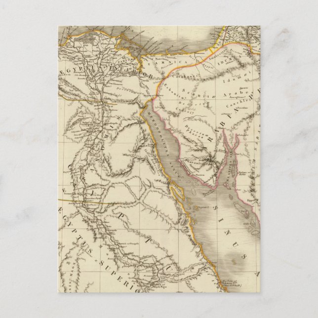Middle East atlas map Postcard (Front)