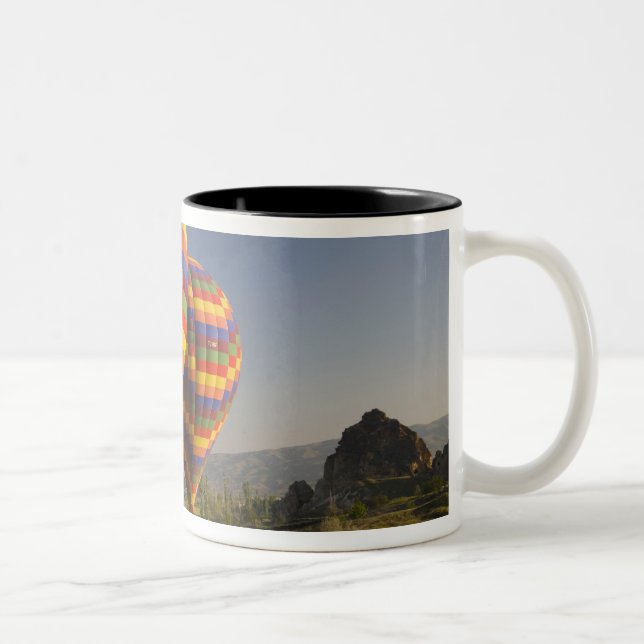 Middle East central part of Turkey in Cappadocia Two-Tone Coffee Mug (Right)