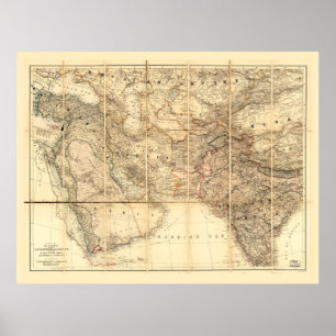 Middle East Map (1885) Poster