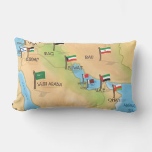 Middle East Map Lumbar Pillow