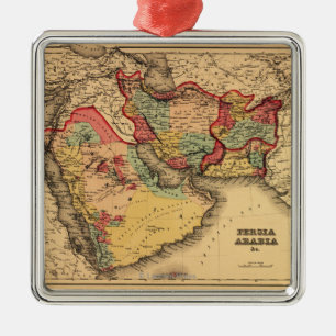 Middle East "Persia Arabia"Panoramic Map Metal Ornament