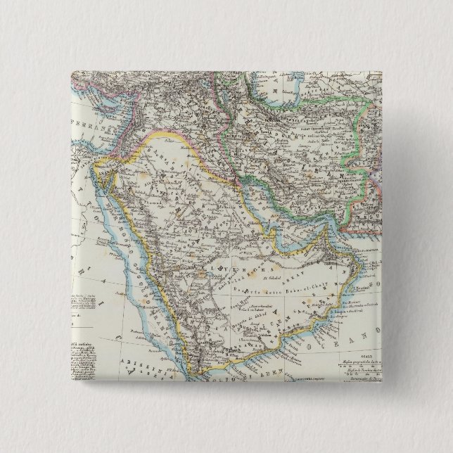 Middle East, South Asia 2 Inch Square Button (Front)