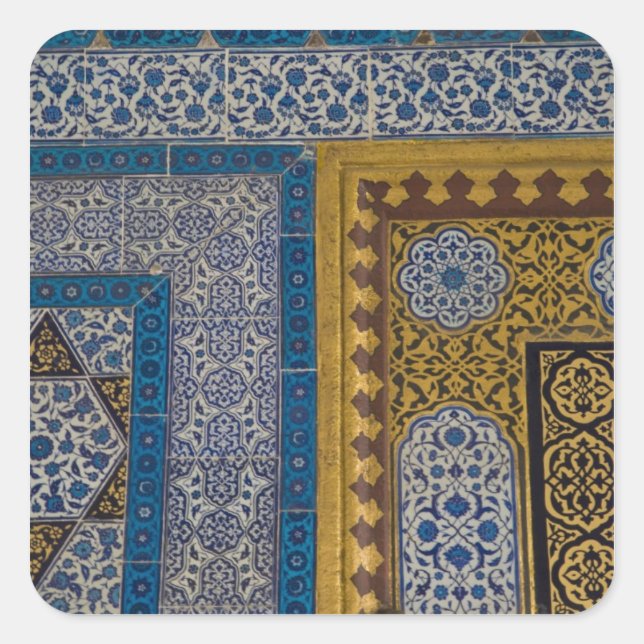 Middle East Turkey and city of Istanbul with the Square Sticker (Front)