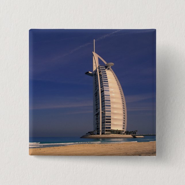 Middle East, United Arab Emirates, Dubai, Burj 2 Inch Square Button (Front)